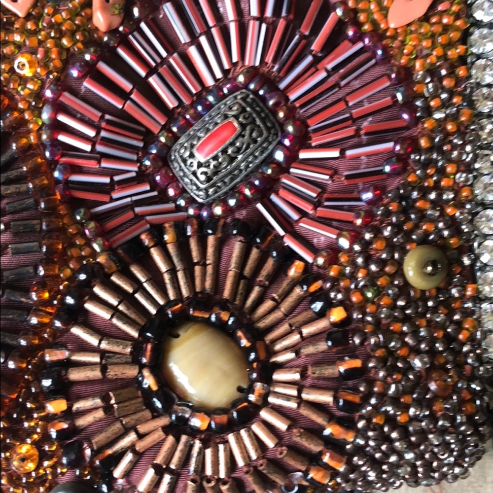Clara Kasavina Laura Multi-Colored Clutch—missing 2 small rhinestones & 3 beads - Picture 6 of 11